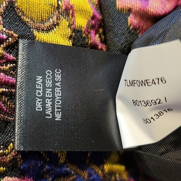 Tahari by Asl Fit and Flare Midi Metallic Floral Accents Cocktail Dress - Picture 15 of 17